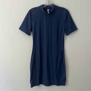 Lululemon All Aligned Mock Neck Ribbed Dress Blue 8